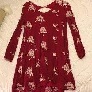 Red flower dress
